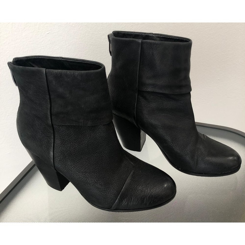 Vince Camuto Black Hadley Leather Heeled Bootie